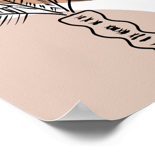 手のひらツリー線の描画されたアートシェイプ ポスター (角)