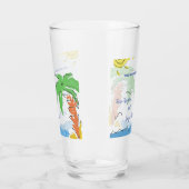 手のひらパーソナライズされたの木の宝ビーチ タンブラーグラス (左)