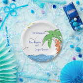 手のひらパーソナライズされたの木の宝ビーチ ペーパープレート (パーティー)