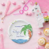 手のひらパーソナライズされたの木の宝ビーチ ペーパープレート (パーティー)