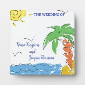 手のひらパーソナライズされた付き宝物ビーチ フォトプラーク (正面)