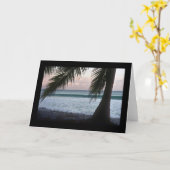 手のひらビーチシーンカード カード (黄色い花)