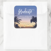 手のひらビーチストリングライト大学院卒業のお願い スクエアシール (バッグ)