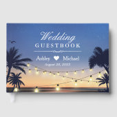 手のひらビーチストリングライト宛先ウェディング ゲストブック (正面)
