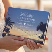 手のひらビーチストリングライト宛先ウェディング ゲストブック