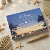 手のひらビーチストリングライト宛先ウェディング ゲストブック