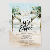 手のひらビーチ我々は我々が駆け落ちした招待の結び目を結んだ 招待状 (正面/裏面)