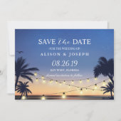 手のひらビーチ日没ストリングライト日付の保存 セーブザデート (正面)