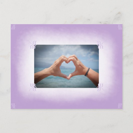 手のひらビーチ水の色の写真の日付を保存 案内ポストカード (裏面)