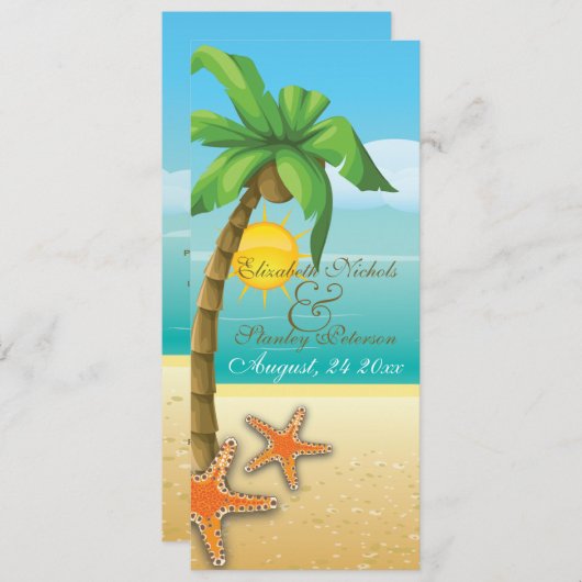 手のひらビーチ結婚式式プログラム プログラム (正面/裏面)