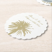 手のひらフォーマルの豪華なビーチ結婚式コースター ペーパーコースター (アングル)