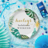 手のひらモダンのバチェロレッテウィークエンド(名前あり) ペーパープレート (パーティー)