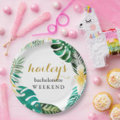 手のひらモダンのバチェロレッテウィークエンド(名前あり) ペーパープレート (パーティー)
