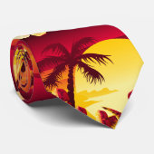 手のひら付きの熱帯の夕日 ネクタイ (ロール)
