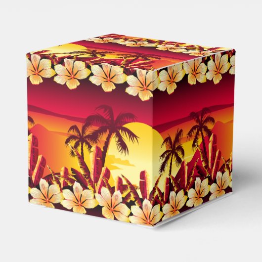 手のひら付きの熱帯の夕日 フェイバーボックス (裏面サイド)