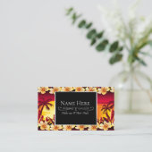 手のひら付きの熱帯の夕日 名刺 (スタンド正面)