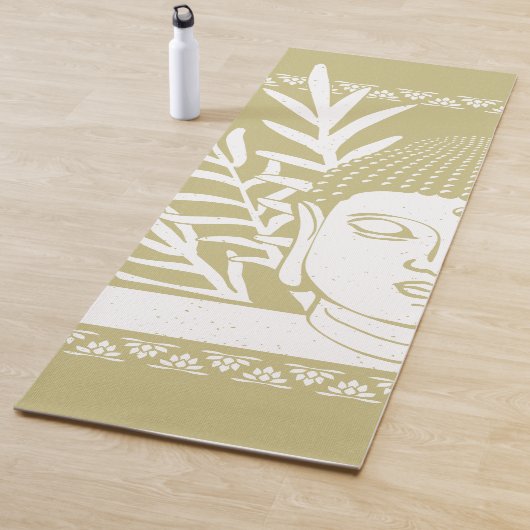 手のひら付き仏頭 – 金ゴールド+雪ヨガマット ヨガマット (インサイチュ)