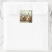 手のひら日曜日の行列 スクエアシール (バッグ)