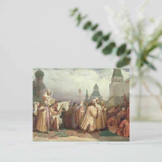 手のひら日曜日の行列 ポストカード (スタンド正面)