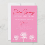 手のひら春の前にリングや輪バチェロレッテ週末 招待状 (正面)