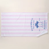 手のひら春の前にリングや輪ブルーバチェロレッテ ビーチタオル (正面)