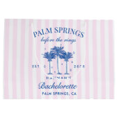 手のひら春の前にリングや輪ブルーバチェロレッテ ラージペーパーバッグ (裏面)