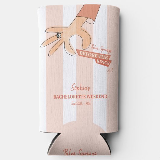 手のひら春の前のリングや輪バチェロレッテ スリム缶クーラー (正面)