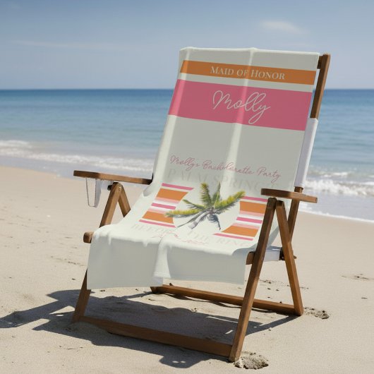 手のひら春の前のリングや輪-レトロバチェロレッテ ビーチタオル