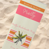 手のひら春の前のリングや輪-レトロバチェロレッテ ビーチタオル