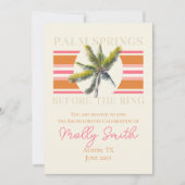 手のひら春の前のリングや輪-レトロバチェロレッテ 招待状 (正面)