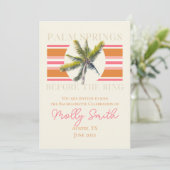 手のひら春の前のリングや輪-レトロバチェロレッテ 招待状 (スタンド正面)