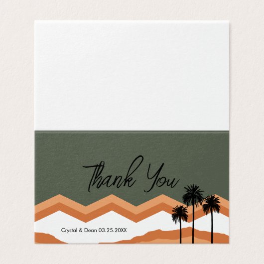 手のひら春モダンありがとう折りたたみカード (外部フラット)
