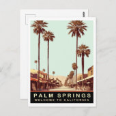 手のひら春、カリフォルニア、ヴィンテージ旅行 ポストカード (正面/裏面)