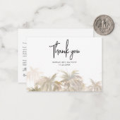 手のひら木の手書付結婚き感謝 ノートカード (正面/裏面インサイチュ)