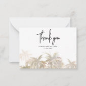 手のひら木の手書付結婚き感謝 ノートカード (正面)