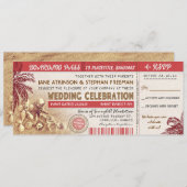 手のひら結婚の搭乗券チケット 招待状 (正面/裏面)