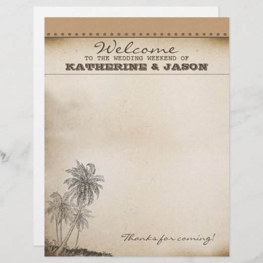 手のひら結婚の歓迎レターヘッド (正面/裏面)