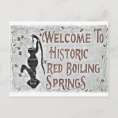 手のひら絵を描の赤い沸騰春 ポストカード (正面)