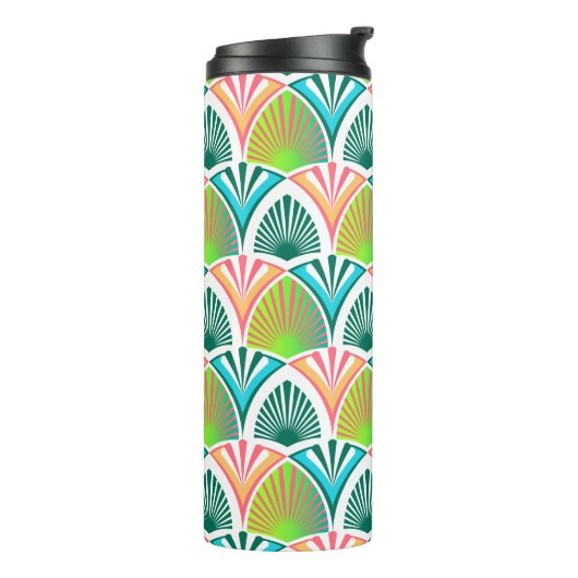 手のひら葉と花の幾何学模様 タンブラー (回転左)