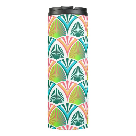 手のひら葉と花の幾何学模様 タンブラー (裏面)