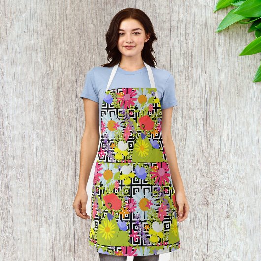 手のひら葉と花 エプロン