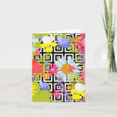 手のひら葉と花 カード (正面)