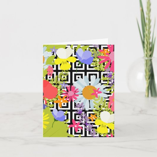 手のひら葉と花 カード (正面)