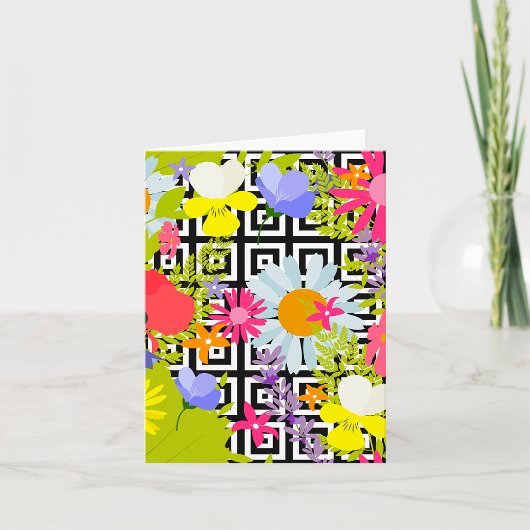 手のひら葉と花 カード