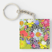 手のひら葉と花 キーホルダー (正面)