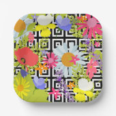 手のひら葉と花 ペーパープレート (正面)