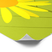 手のひら葉と花 ポスター (角)