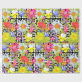 手のひら葉と花 ラッピングペーパー (フラット)