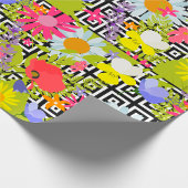 手のひら葉と花 ラッピングペーパー