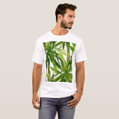 手のひら葉の手のパ色彩の鮮やかターン Tシャツ (正面フル)